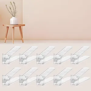 10 PACK Transparent Shoe Stacker,Shoe Slots Organizer for Closet, Shoe Display Space Saver,Adjustable Shoe Rack Organizer Holder for High Heels,Sneakers(Transparent)
