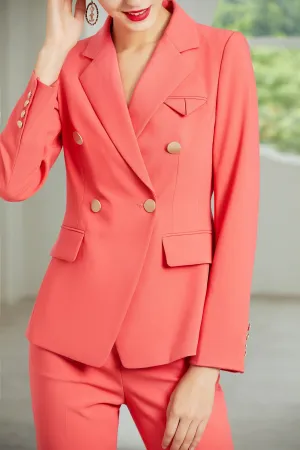 2 Piece Notch Lapel Single Buttons Slim Fit Women Suit (Blazer Pants)