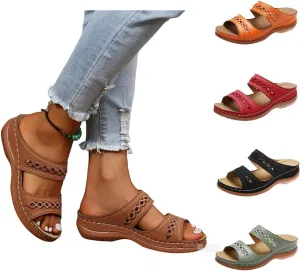 2025 Womens Sandals For Summer And Spring Comfortable Trendy Wedge Platform Arch Support Wide Width Flip Flops