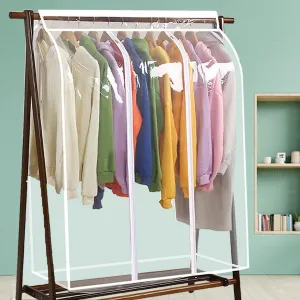 47.2" Extra Large Clear Hanging Garment Bags, Waterproof Garment Storage Bag, Hanging Closet Clothing Protector, Clear Dustproof Clothing Cover with Zipper for Suits, Long Dress, Jackets, Gown
