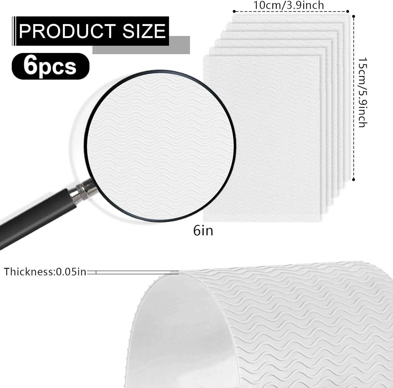 6 Pack Shoe Sole Protector - Self-Adhesive Anti-Slip Grips for High Heels & Boots | Shoes Non-Slip Bottom Covers for Women (6 x 4inches, Clear)