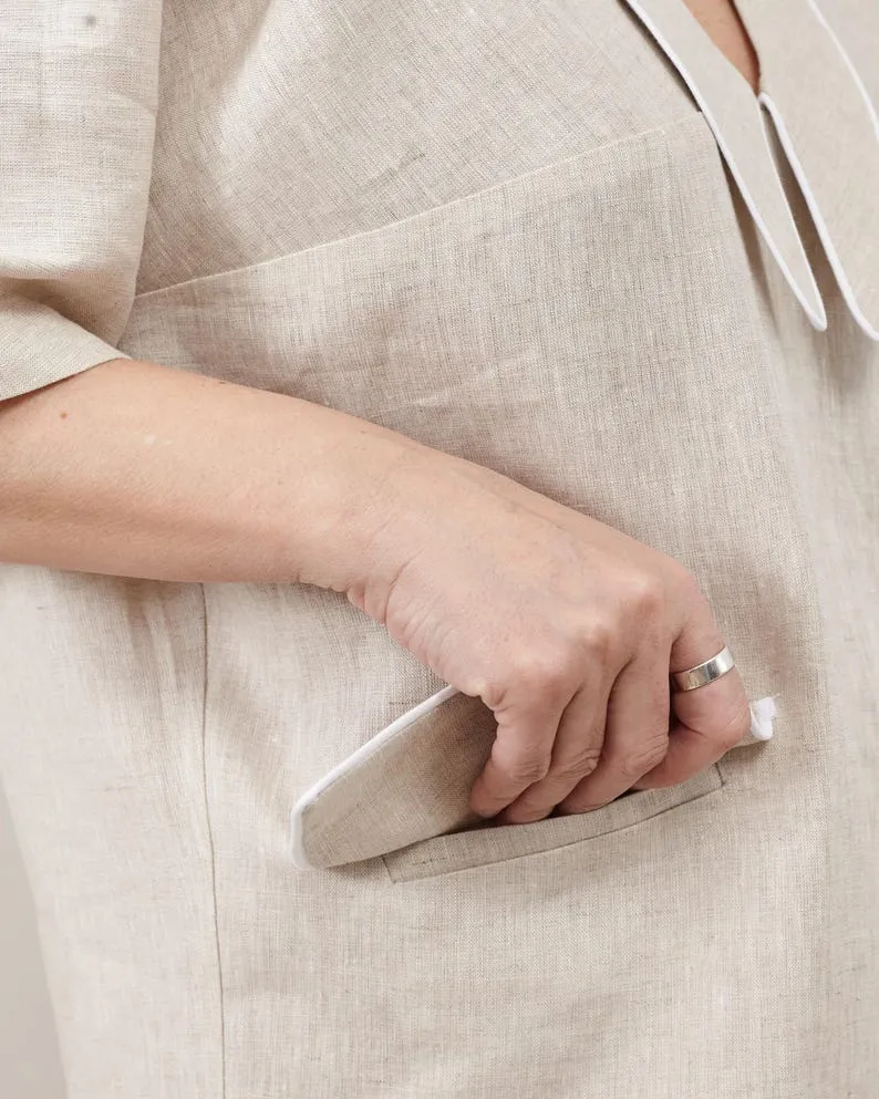 a Sophisticated Chic Out, Elegant Classy Neutral for Linen Looks Days Shift Advanced Dress Live chat Dress for
