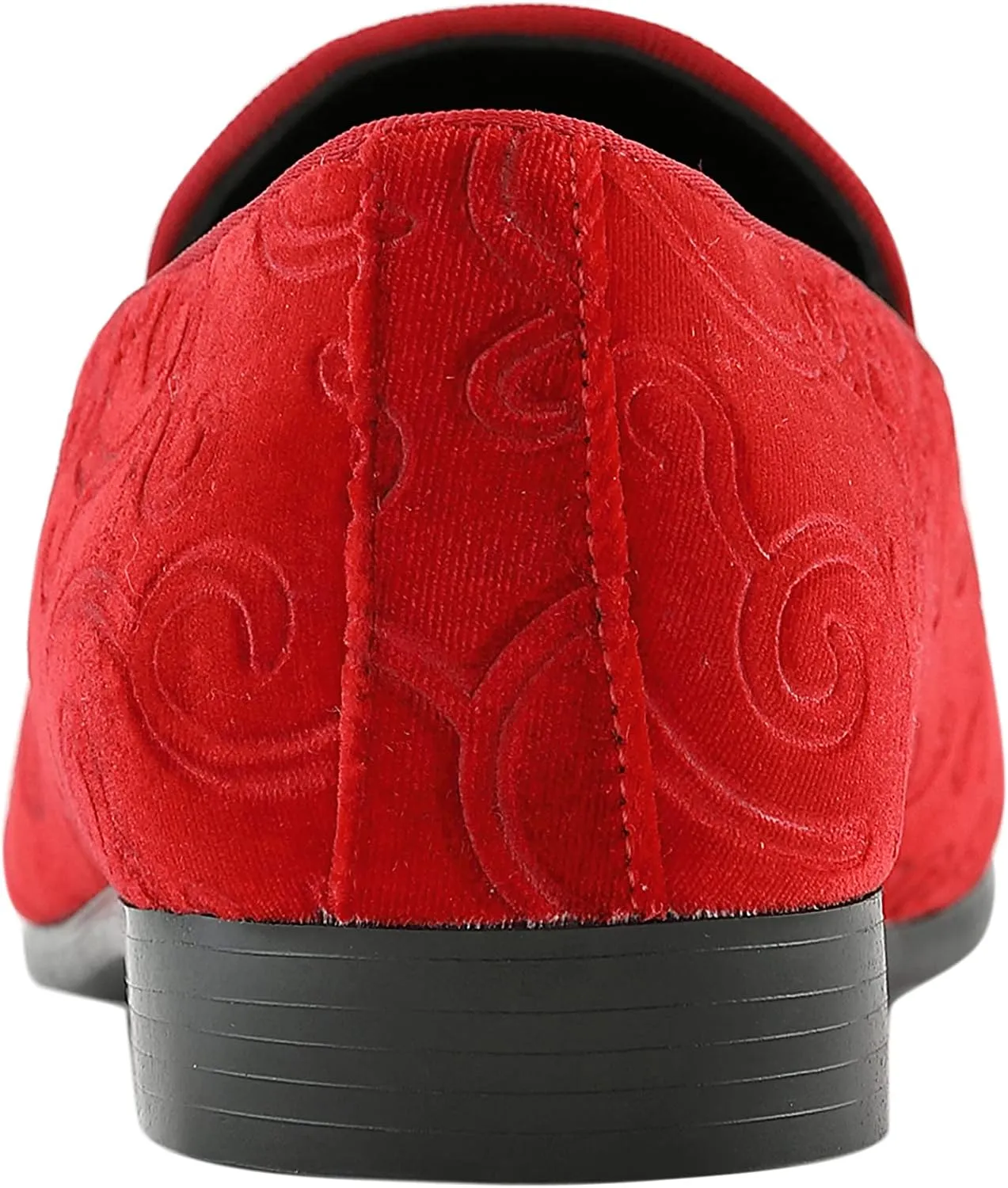 Amali King - Men's Slippers - Mens Loafers - Designer Shoes for Men - Tuxedo Shoes - Velvet Loafers Men - Embossed Paisley Pattern, Satin Band and Trim