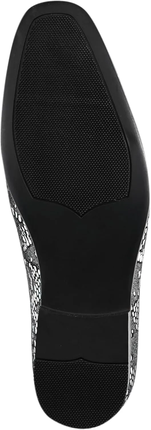 Amali Men's Paisley Metallic Erin Driving Smoking Slip On Loafer Dress Shoe