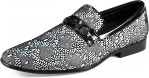 Amali Men's Paisley Metallic Erin Driving Smoking Slip On Loafer Dress Shoe