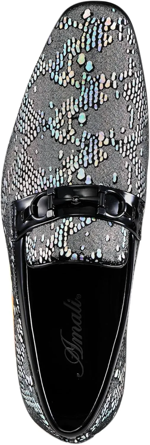 Amali Men's Paisley Metallic Erin Driving Smoking Slip On Loafer Dress Shoe