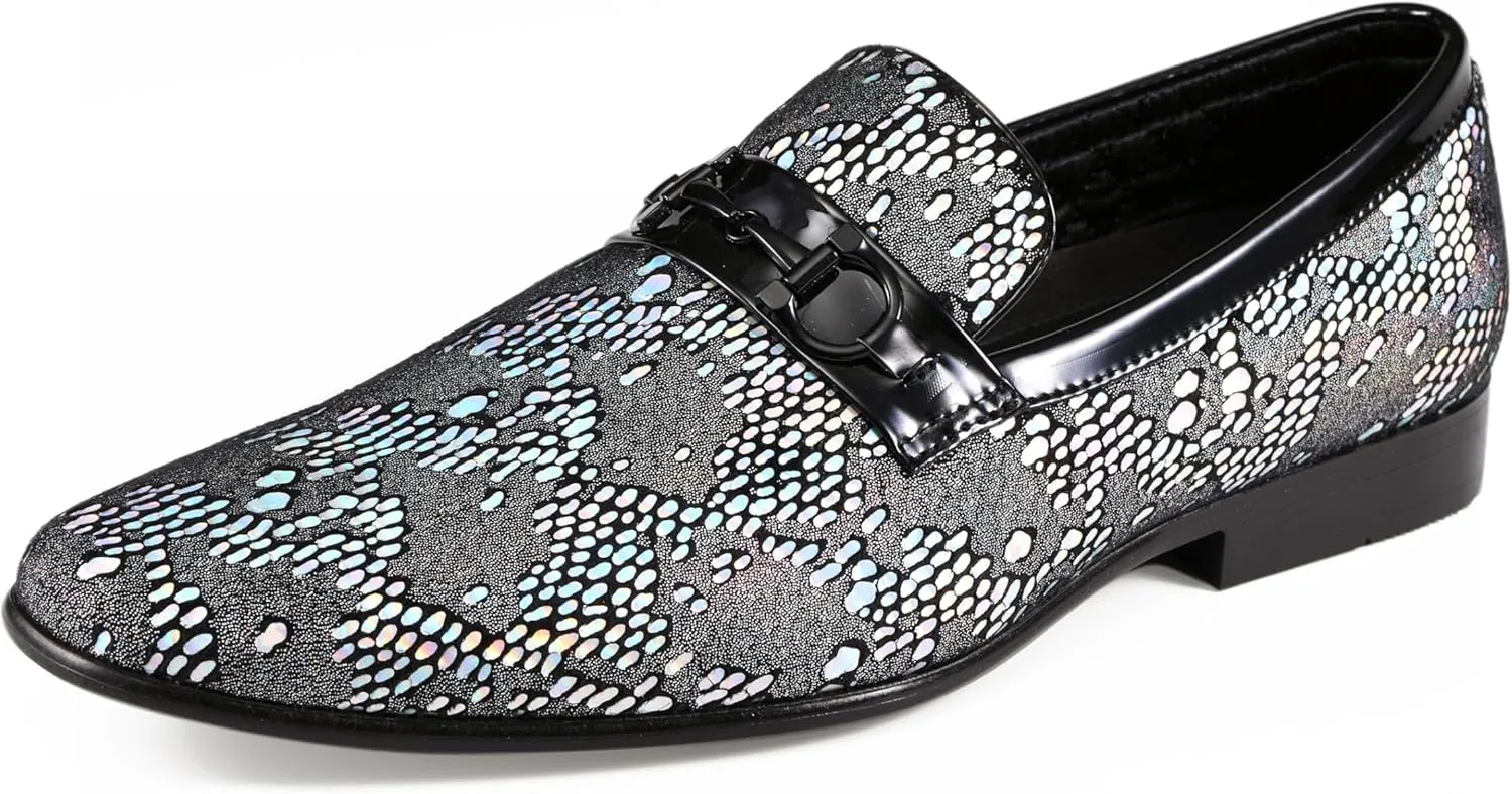 Amali Men's Paisley Metallic Erin Driving Smoking Slip On Loafer Dress Shoe