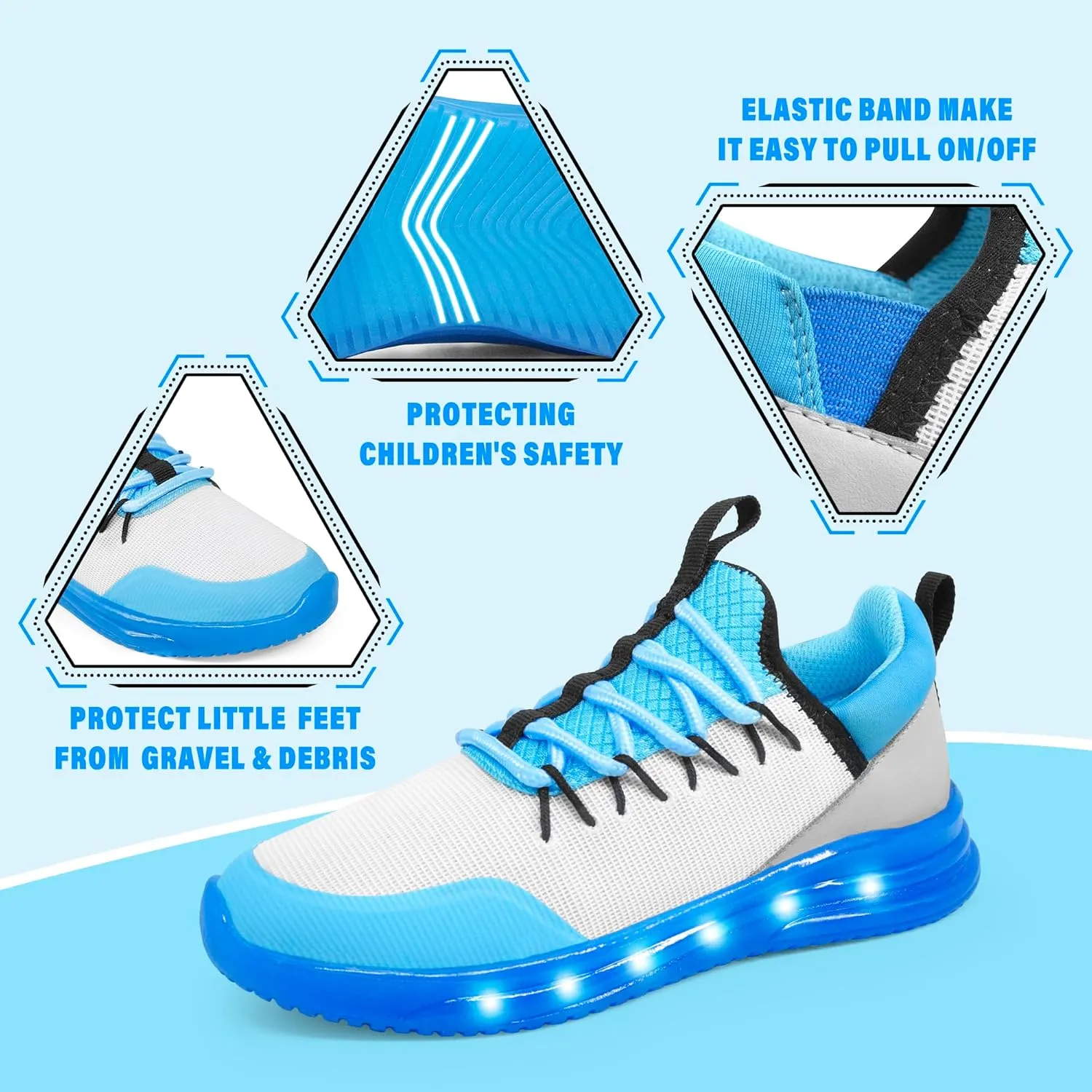 AMZZPIK LUMIKICK Kids Light Up Shoes for Boys Girls Tennis Walking Luminous Sneakers for Little Kid