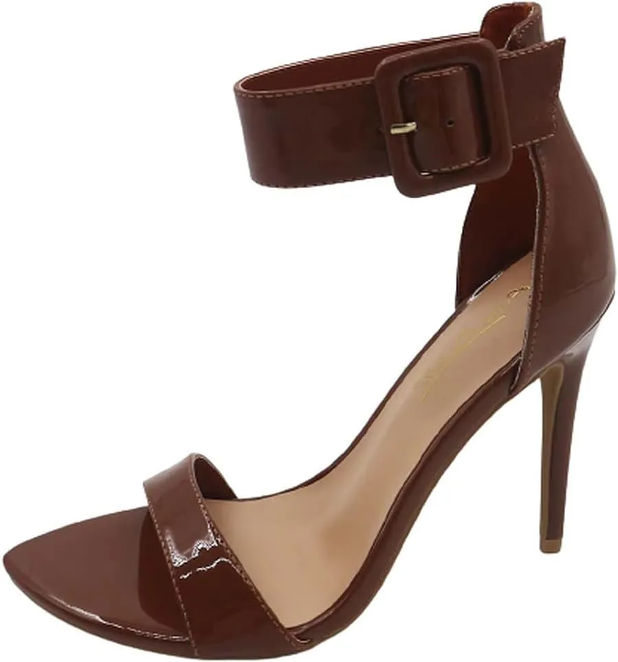 Anne Michelle Women's Open Toe Stiletto Heel Sandals Ankle Strap High Heel Sandals