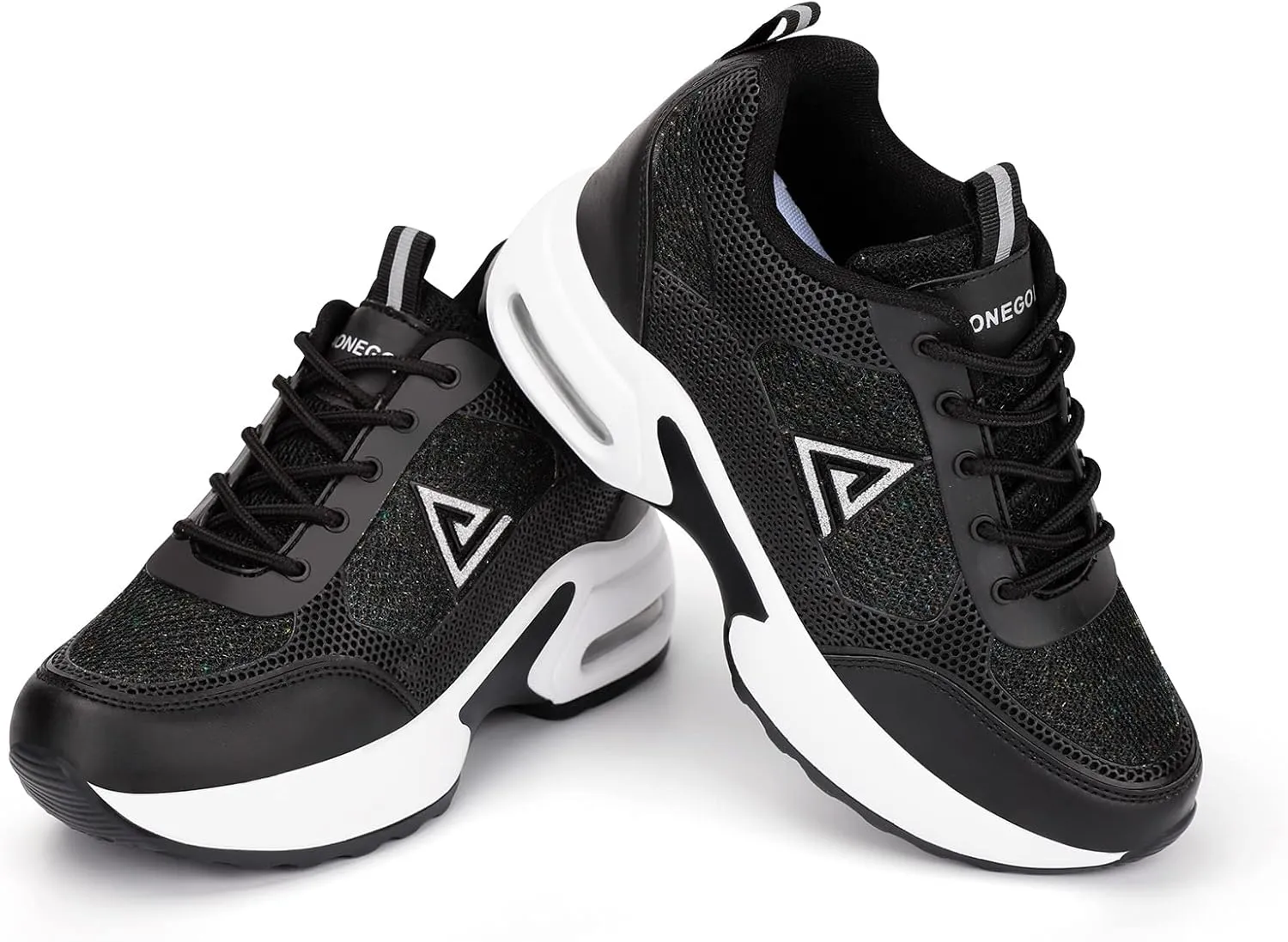AONEGOLD Women's Wedge Sneakers Inner Heightening Walking Shoes Fashion Breathable Lightweight Air Cushion Casual Sneakers
