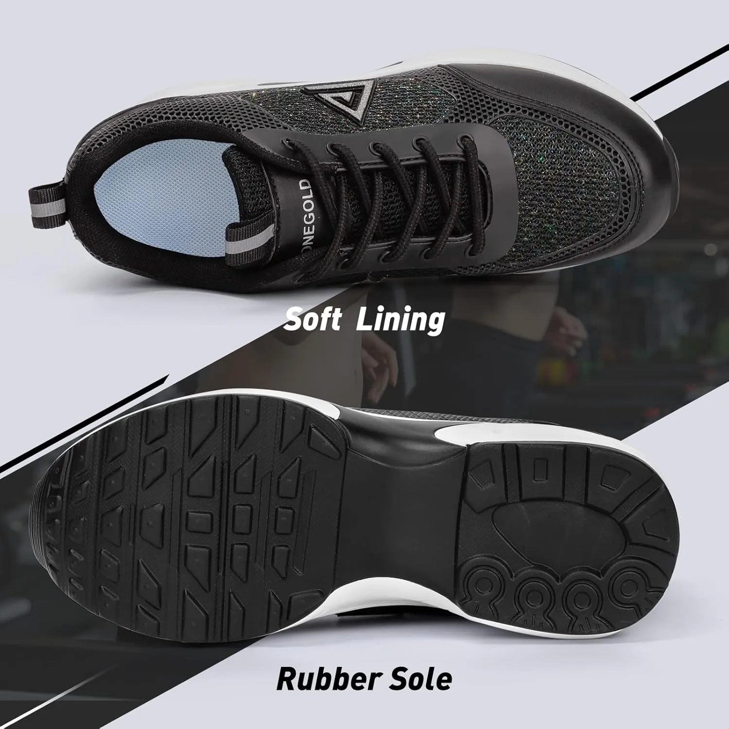 AONEGOLD Women's Wedge Sneakers Inner Heightening Walking Shoes Fashion Breathable Lightweight Air Cushion Casual Sneakers