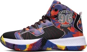 ASHION Mens Basketball Shoes High Top Streetball Lightweight Outdoor Sneakers Cushioning Shoes for Sport Athletic Fitness
