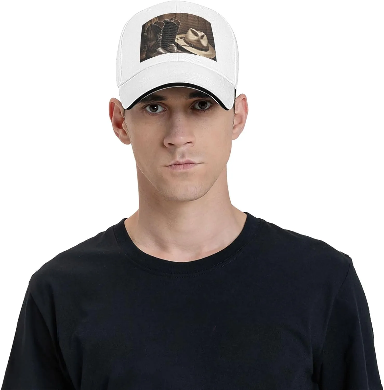 Baseball Cap Cowboy Dad Hat Cowboy Black Hat Western Boots Baseball Hat for Women Adjustable Trucker Hat