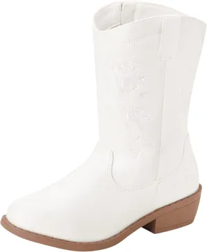bebe Girls' Cowboy Boots - Classic Western Country Cowgirl Boots - Mid Calf Riding Shoes for Toddlers Little and Big Girls