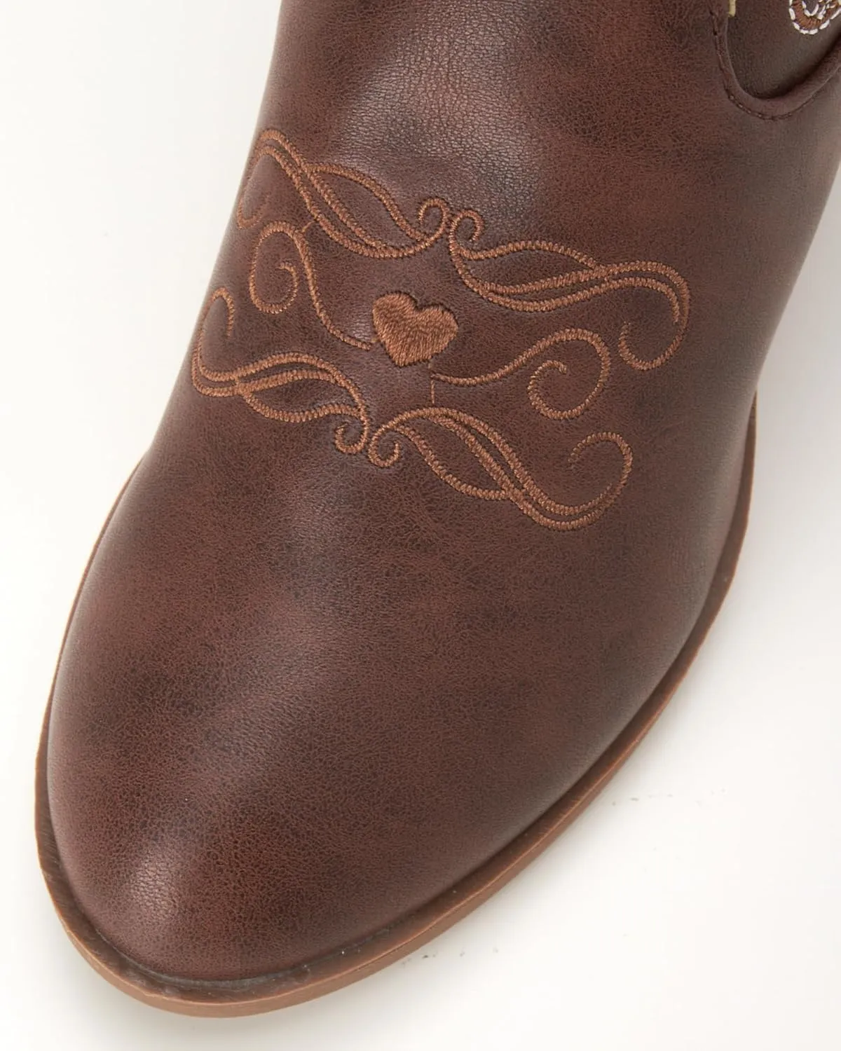 bebe Girls' Cowgirl Boots - Embroidered Western Roper Boots - Cowboy Boots for Girls (Toddler/Girl)