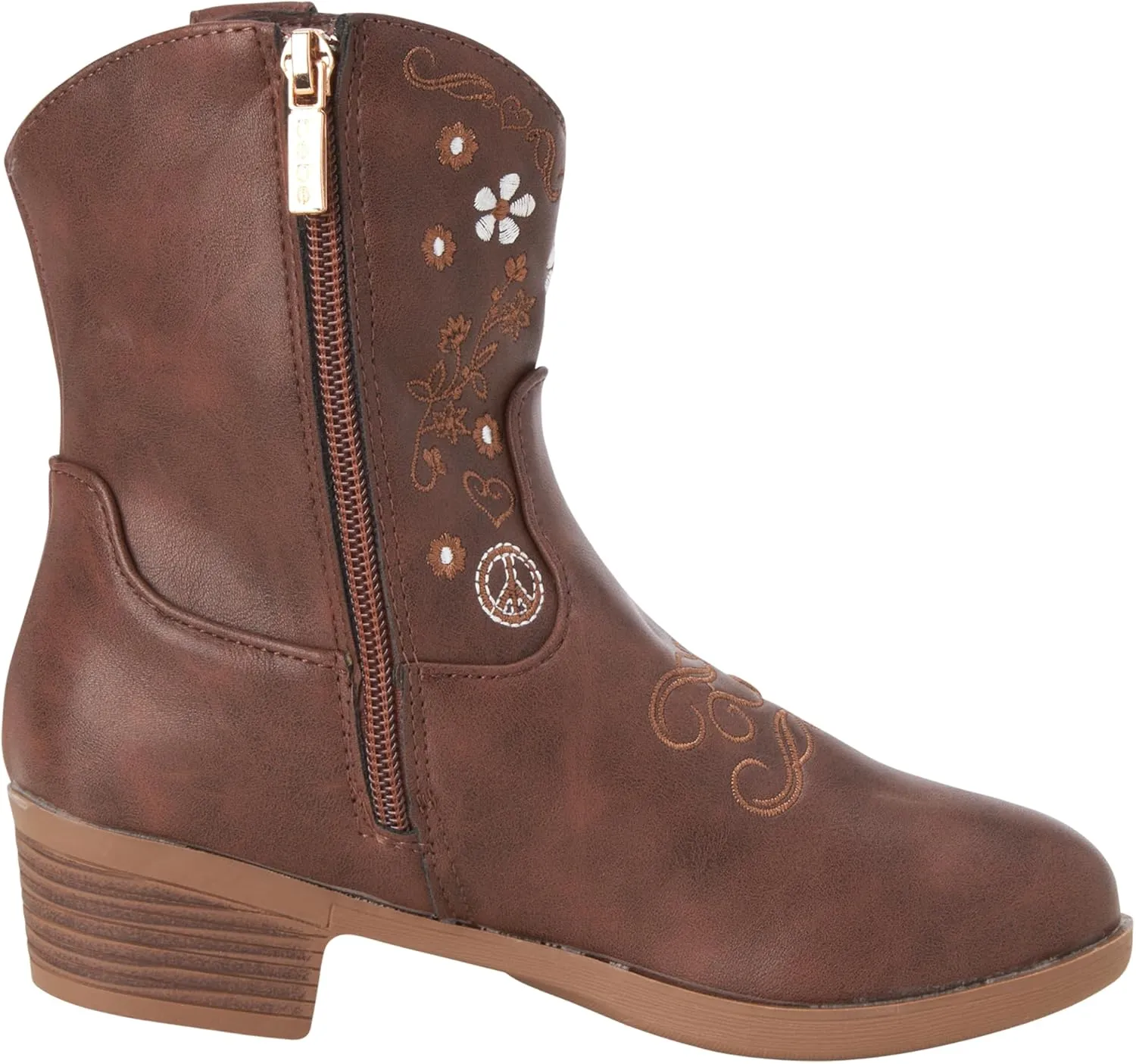 bebe Girls' Cowgirl Boots - Embroidered Western Roper Boots - Cowboy Boots for Girls (Toddler/Girl)