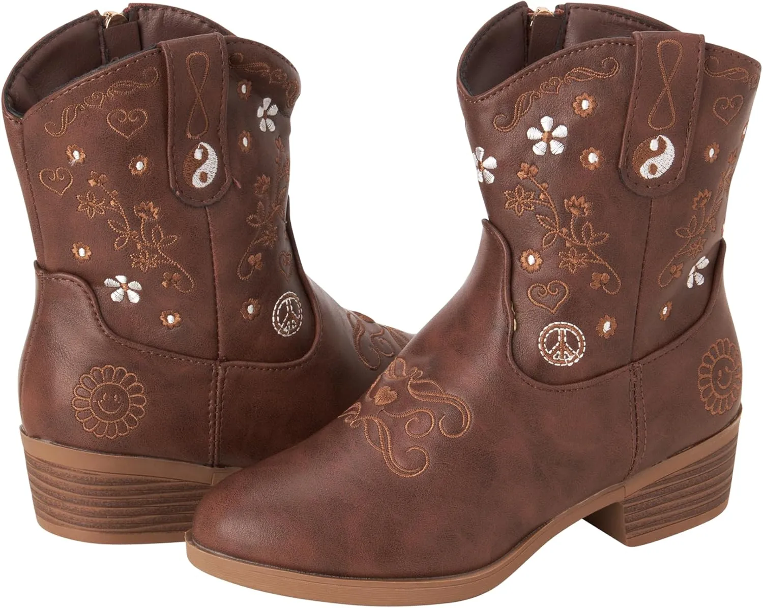 bebe Girls' Cowgirl Boots - Embroidered Western Roper Boots - Cowboy Boots for Girls (Toddler/Girl)