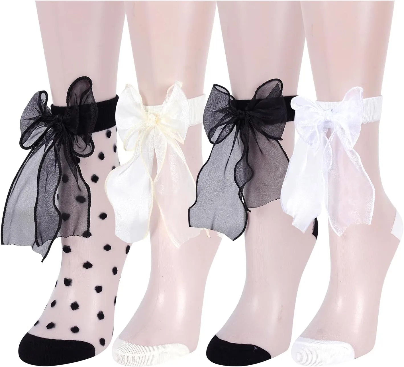 Benefeet Sox Lace Sheer Mesh Socks for Women Girls UltraThin Transparent See Through Nylon Ankle Stocking Socks