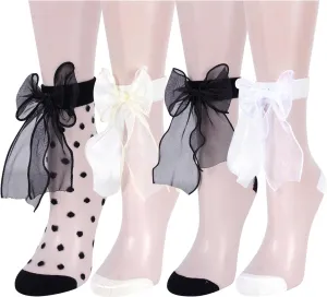 Benefeet Sox Lace Sheer Mesh Socks for Women Girls UltraThin Transparent See Through Nylon Ankle Stocking Socks