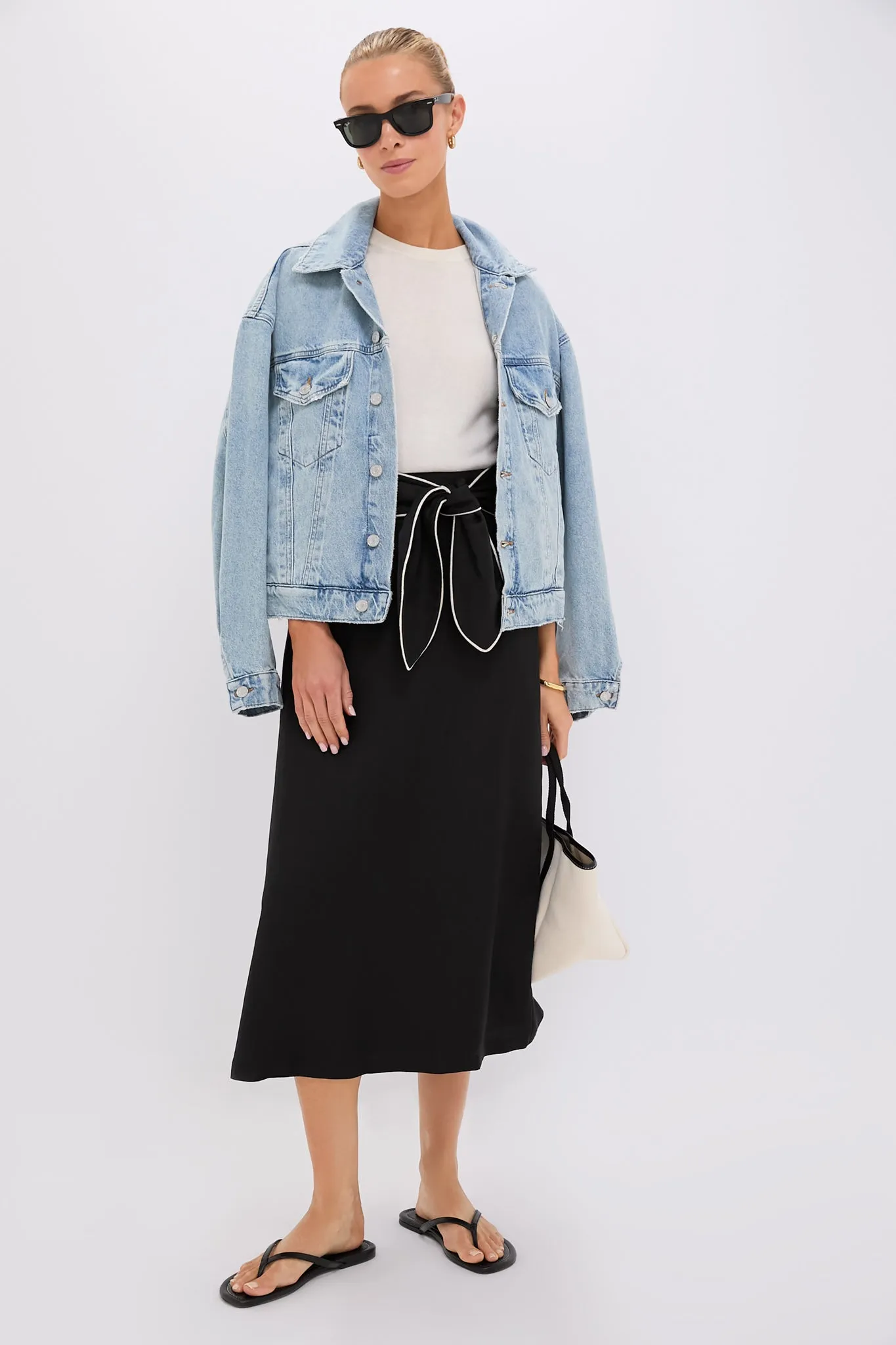 Black Linen Carine Tie Skirt