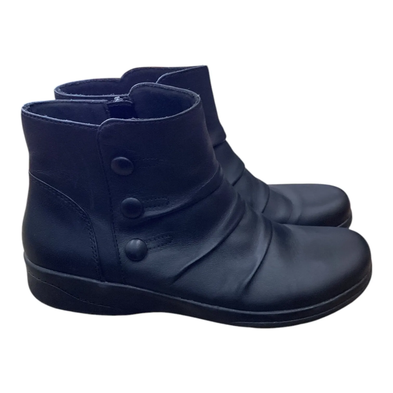 Boots Ankle Flats By Clarks In Black, Size: 7