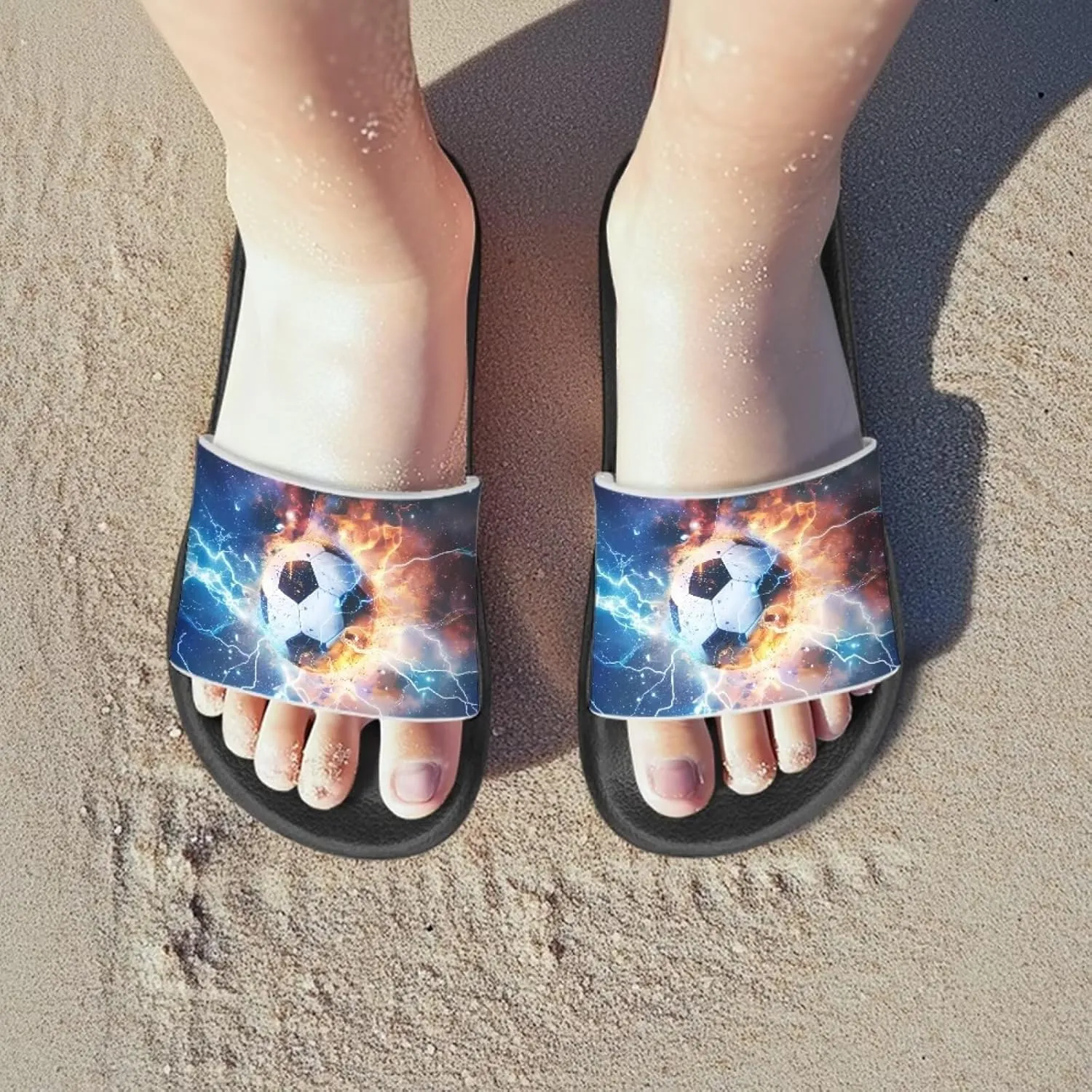Boys Beach Sandals Lightweight Slides for Kids Shower Shoes