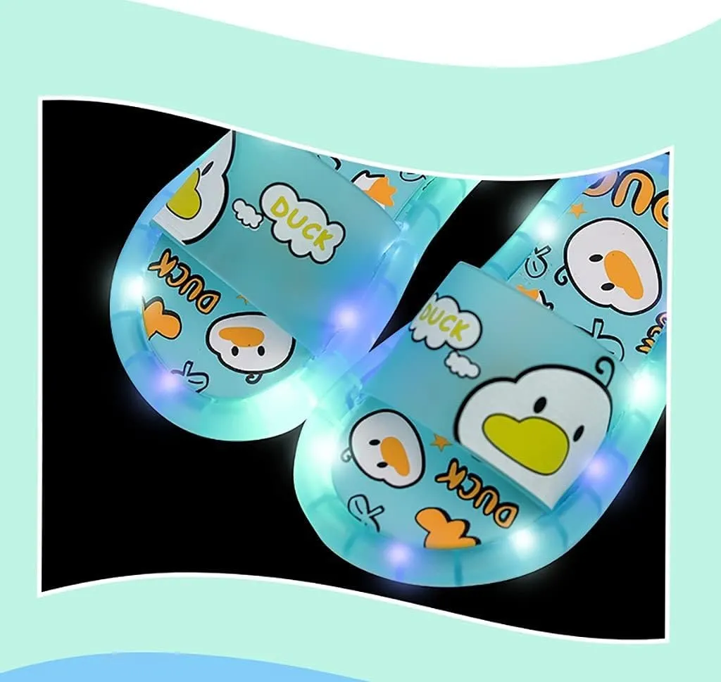 Boys Girls Cute Cartoon LED Light Up Slipper, Lightweight Summer Toddler Slippers, Kids Beach Slippers Slide Sandals Pool Shoes Soft Flip Flops Summer Anti-Slip House Water Shoes