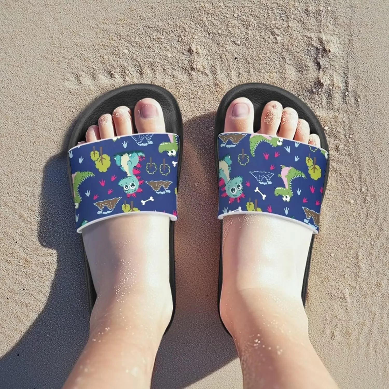 Boys Sandals with EVA Soft Sole Lightweight Slip-On Beach Slippers