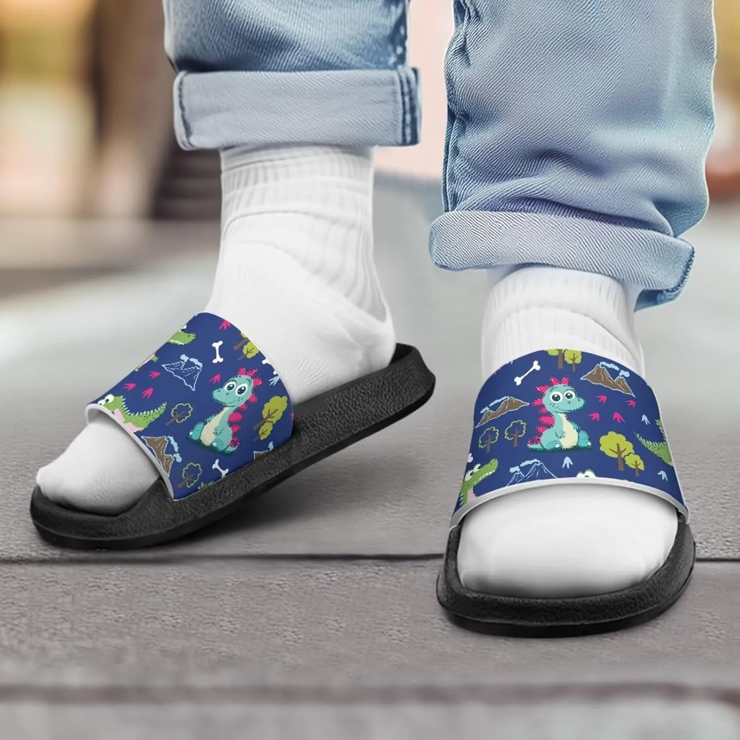 Boys Sandals with EVA Soft Sole Lightweight Slip-On Beach Slippers