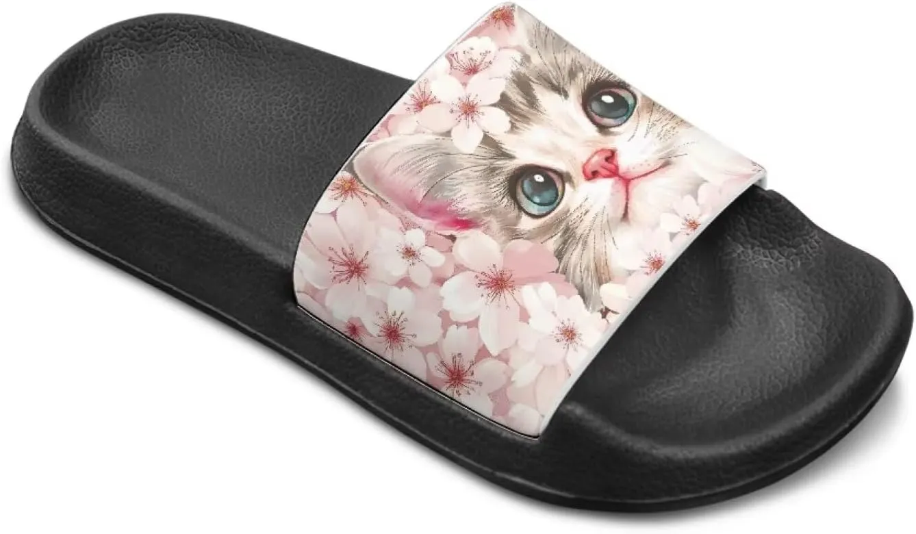 Boys Slip On Sandals Kids Slides Unisex Slides Boys Comfortable Slippers Non-slip Shower Shoes House Fashion Thick for Indoor & Outdoor Gifts