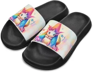 Boys Slip On Sandals Kids Slides Unisex Slides Boys Comfortable Slippers Non-slip Shower Shoes House Fashion Thick for Indoor & Outdoor Gifts