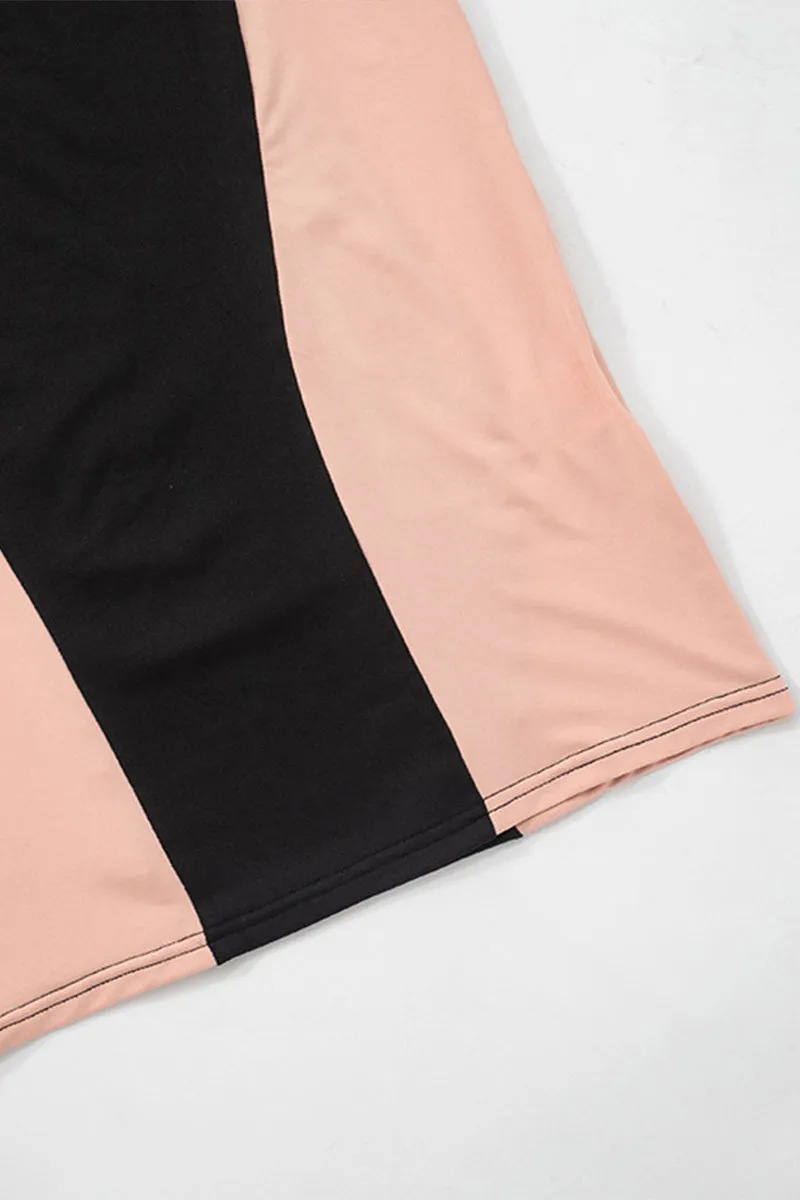 BS3254 Contrast Color Long Dress