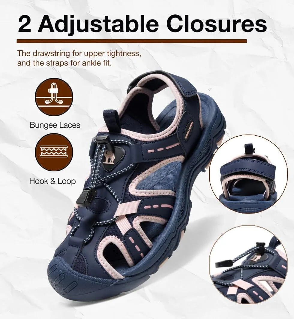 CAMEL CROWN Women's Comfortable Summer Sandals Breathable Beach Sandals Adjustable Outdoor Camping Walking Sandals Athletic Sport Sandals for Water Travel Hiking
