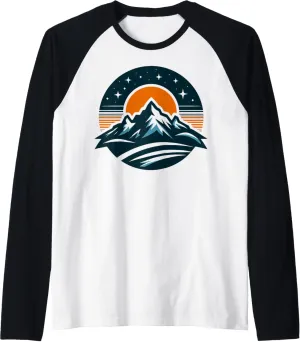 Camping Mountains Hiking Outdoor Wilderness Eco-Tourism USA Raglan Baseball Tee