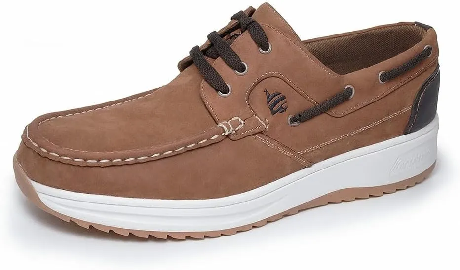 Casual Loafers for Men, Mens Boat Shoes, 3-Eyelet, Cushioned Insole, Faux Leather