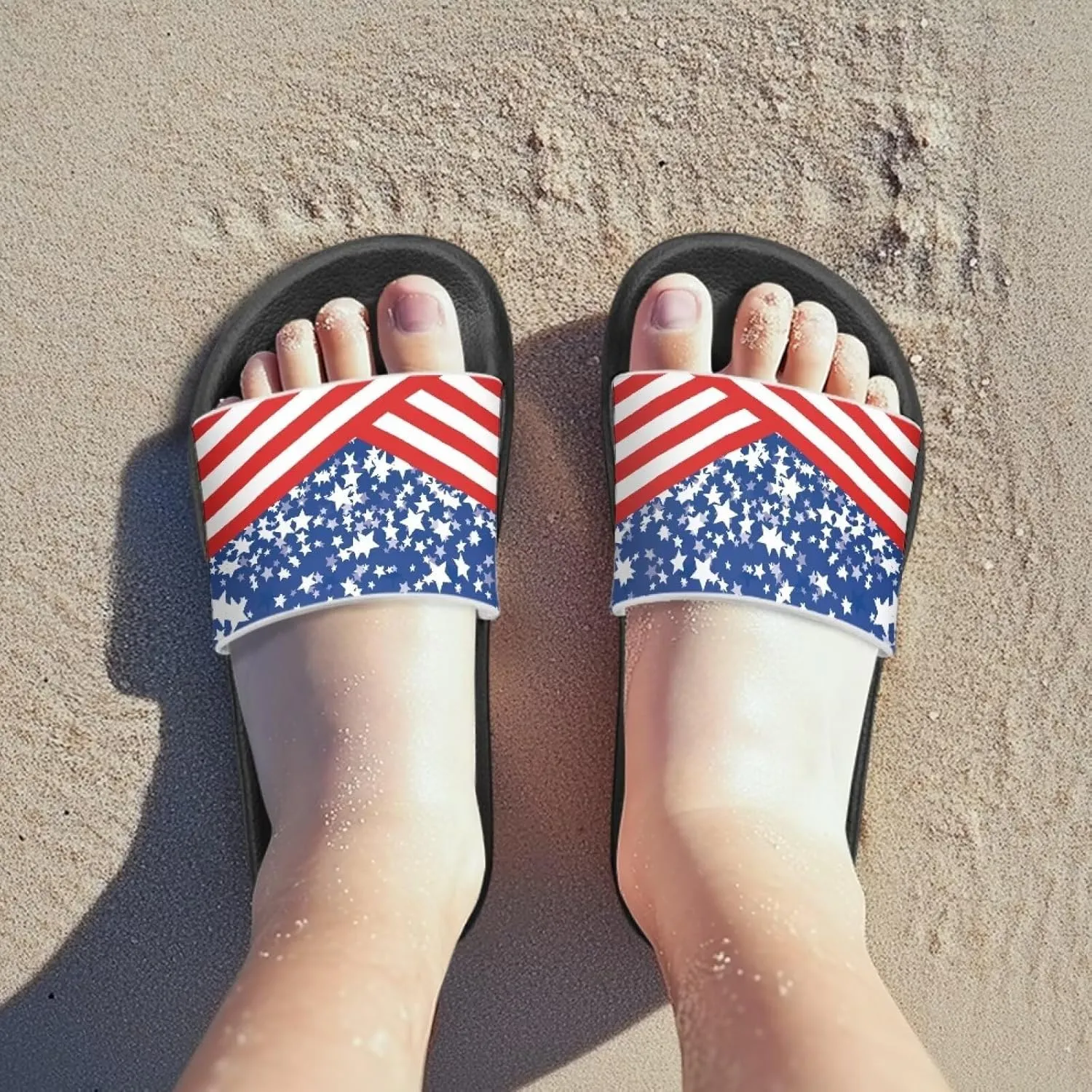 Children's Open Toe Slide Sandals Non Slip Beach Lightweight Flat Sandals Vacation Comfortable House Slippers