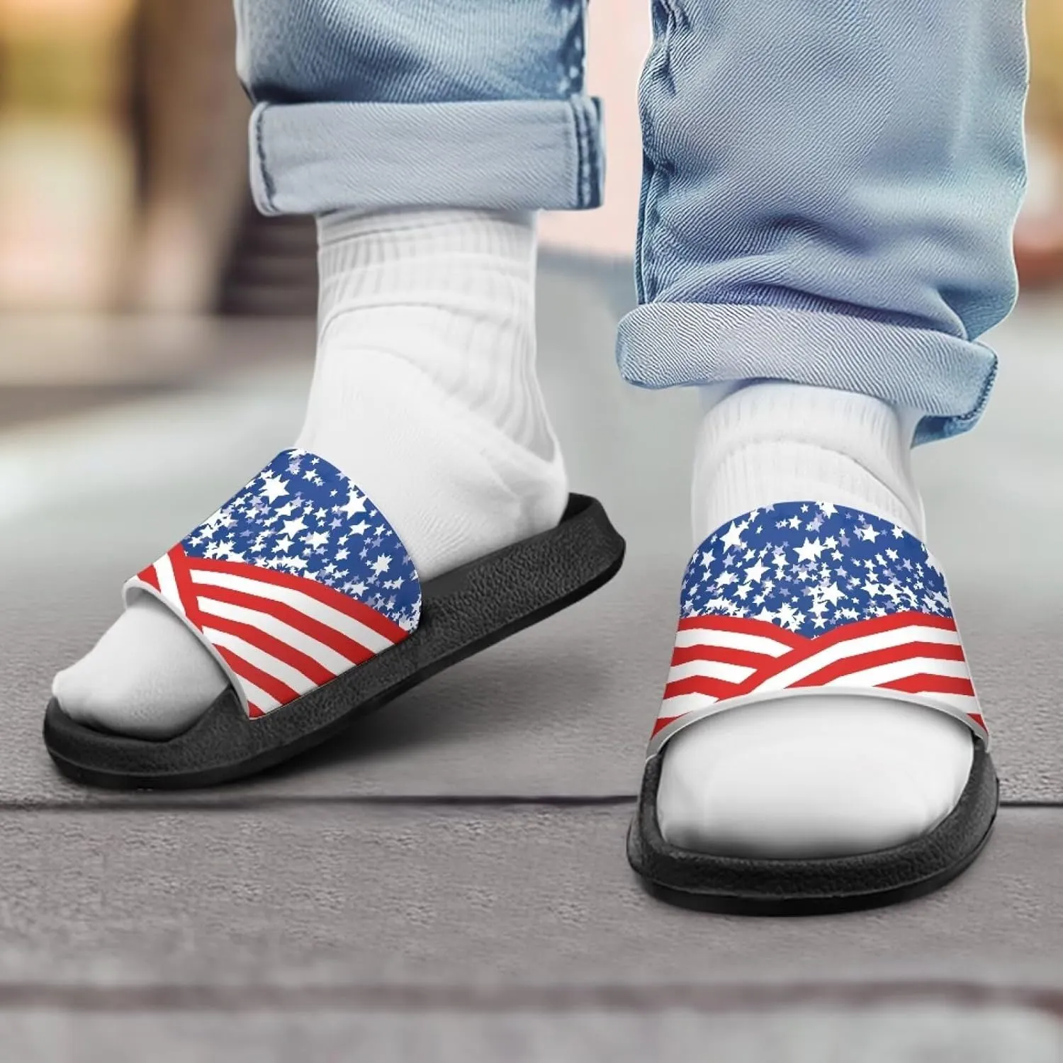 Children's Open Toe Slide Sandals Non Slip Beach Lightweight Flat Sandals Vacation Comfortable House Slippers