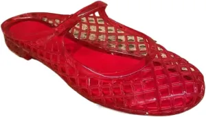 Clear Jelly Sandals for Women Platform Jelly Mules Hollow Water Slides Slip on House Slippers with Straps Wide Round Toes Lightweight Breathable No Slip Summer Dress Shoes Beach Party Cruise Vacation