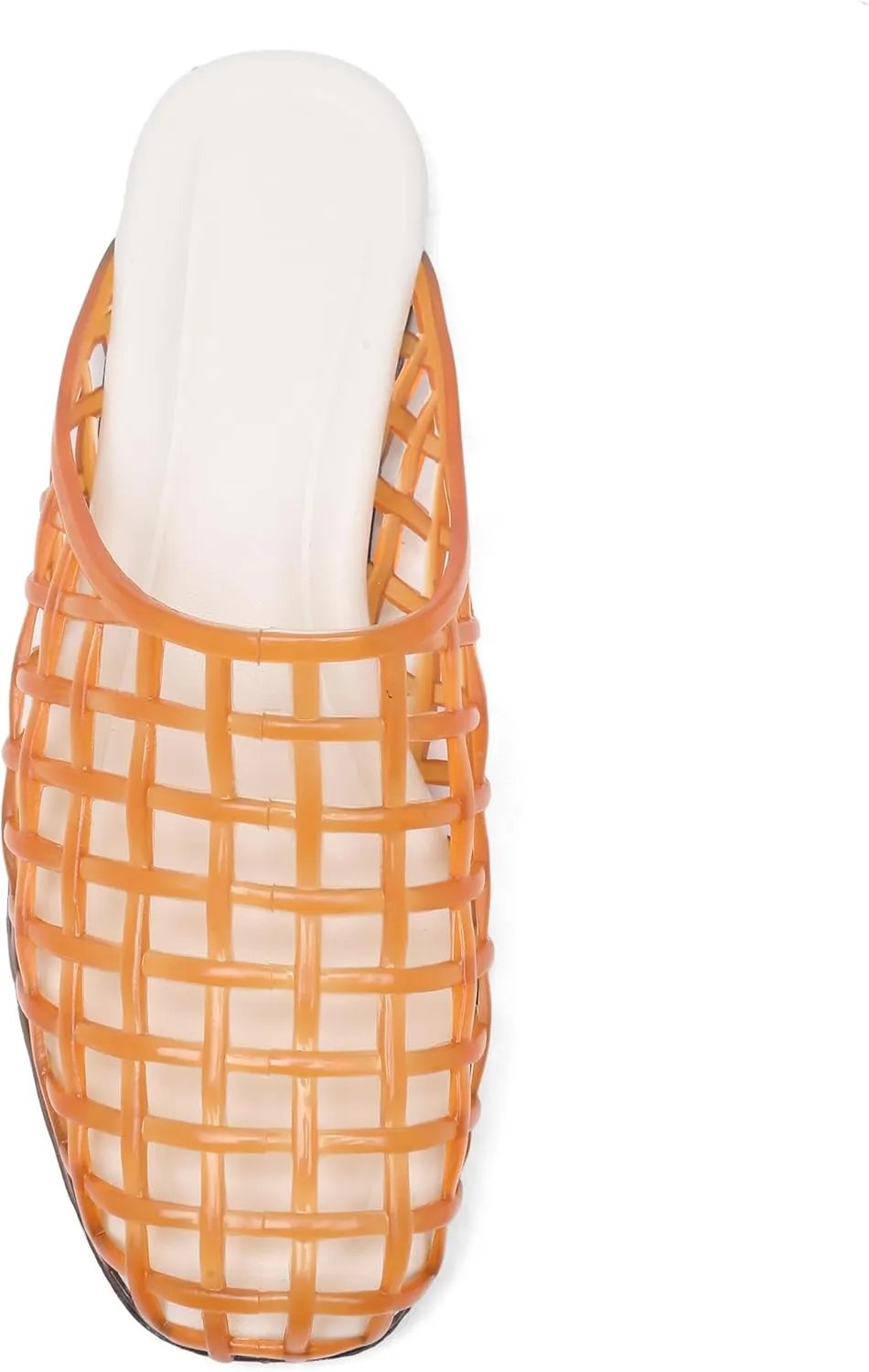 Clear Jelly Shoes for Women Slip on Jelly Mesh Slides Comfortable Closed Toe Flats Sandals Summer Beach Slippers.
