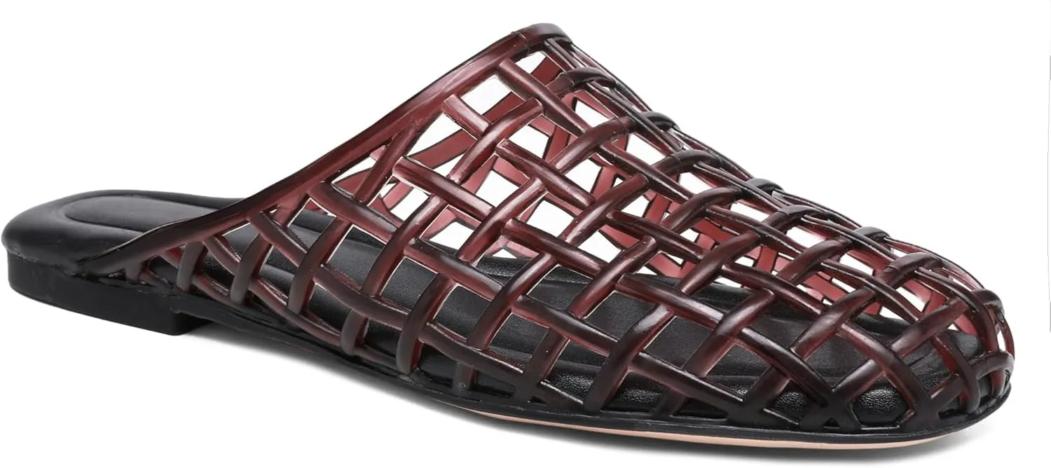 Clear Jelly Shoes for Women Slip on Mesh Slides Comfortable Closed Toe Jelly Flats Sandals Casual Summer Beach Slippers.