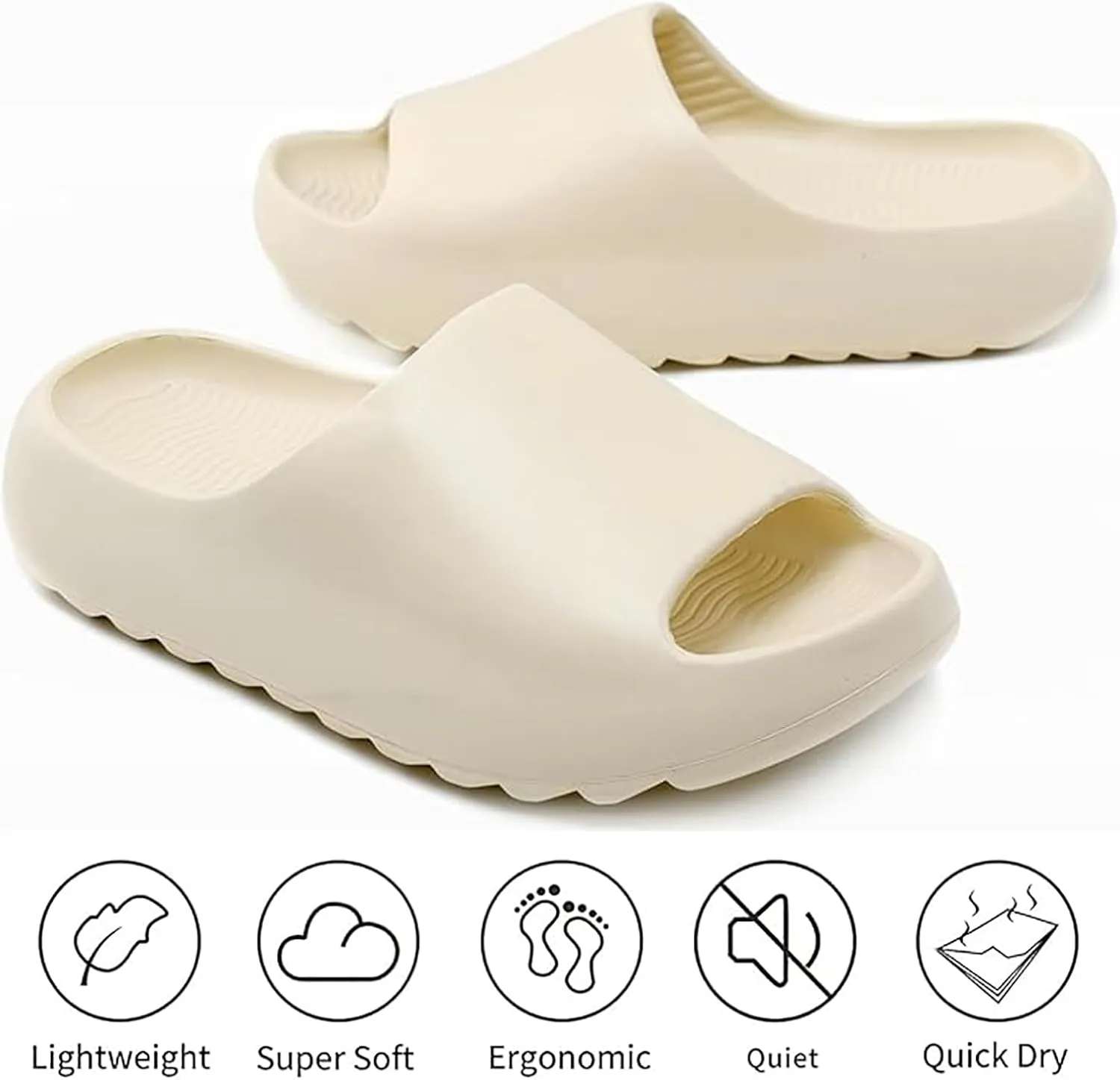 Cloud Slides for Women Men Kids,Unisex EVA Soft Recovery Slides,Thick Sole Open Toe Toddler Boys Girls Beach Slippers Shower Shoes Outdoor&Indoor House Slippers
