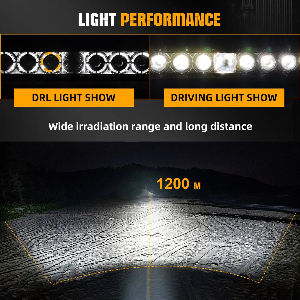 CO LIGHT 50inch Single Row Laser Light Bar With White Halo
