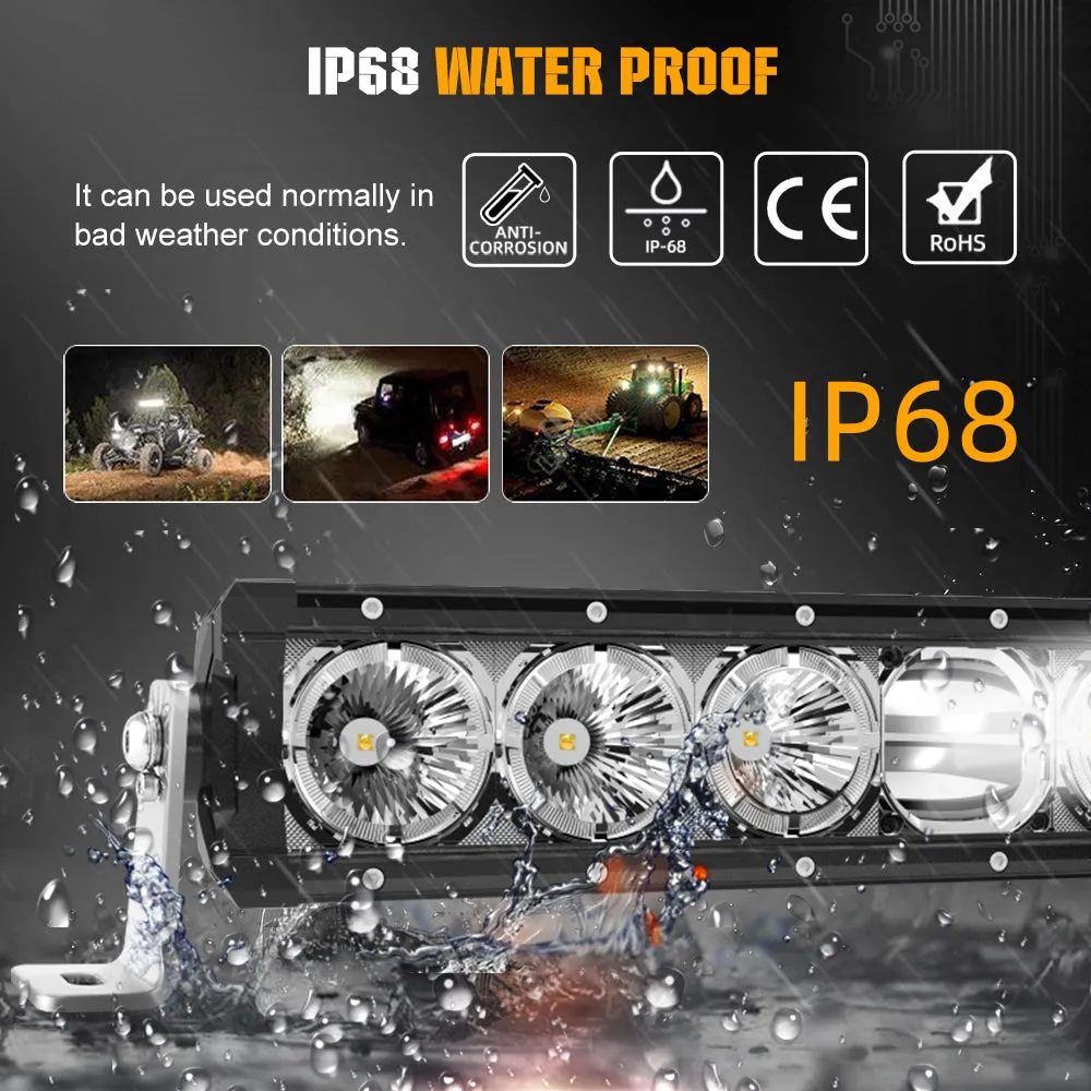 CO LIGHT 50inch Single Row Laser Light Bar With White Halo