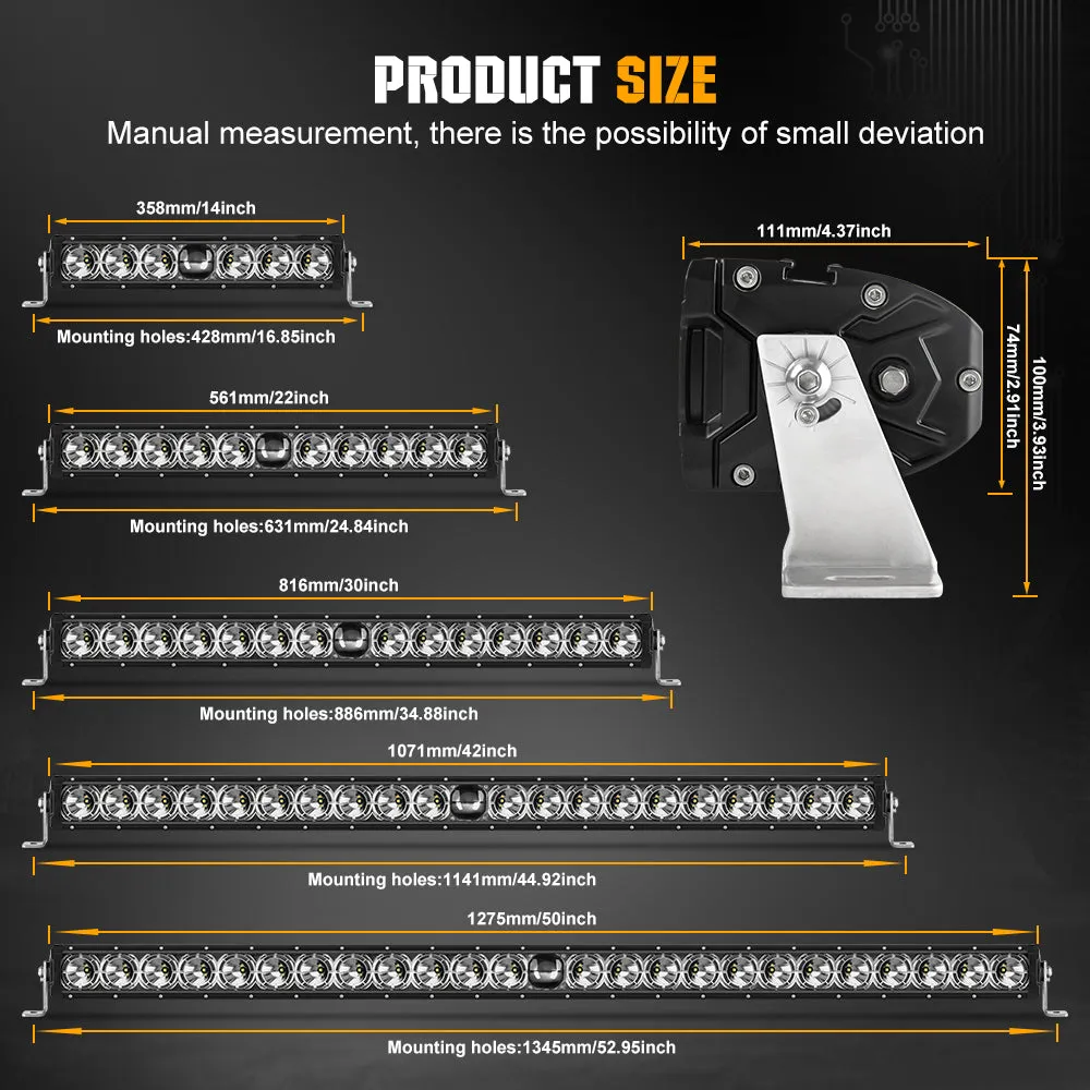 CO LIGHT 50inch Single Row Laser Light Bar With White Halo
