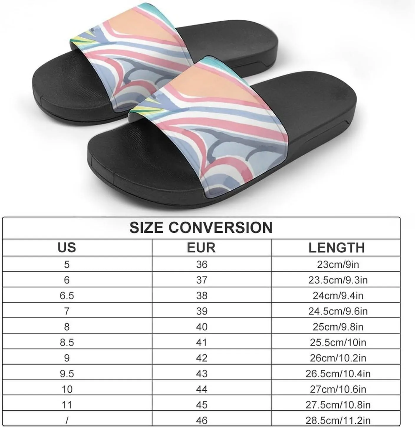Colorful Watercolor Botanical Abstract Pattern Sandals Shower Men's Sandals Bathroom Slippers Non-Slip Indoor Home House Beach Shoes