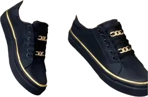Comfortable Low Top Sneaker for Women - Stylish Round Toe Flat Bottom Shoes with Anti-Slip Sole for Daily Wear.