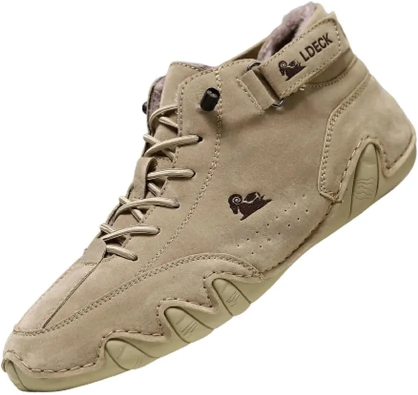 Cubicbee Explorer Waterproof Lightweight Outdoor Shoes for Hiking Camping & Driving All Season Warm High Top Chukka Boots,Non-Slip Italian Handmade High Top Sport Shoe