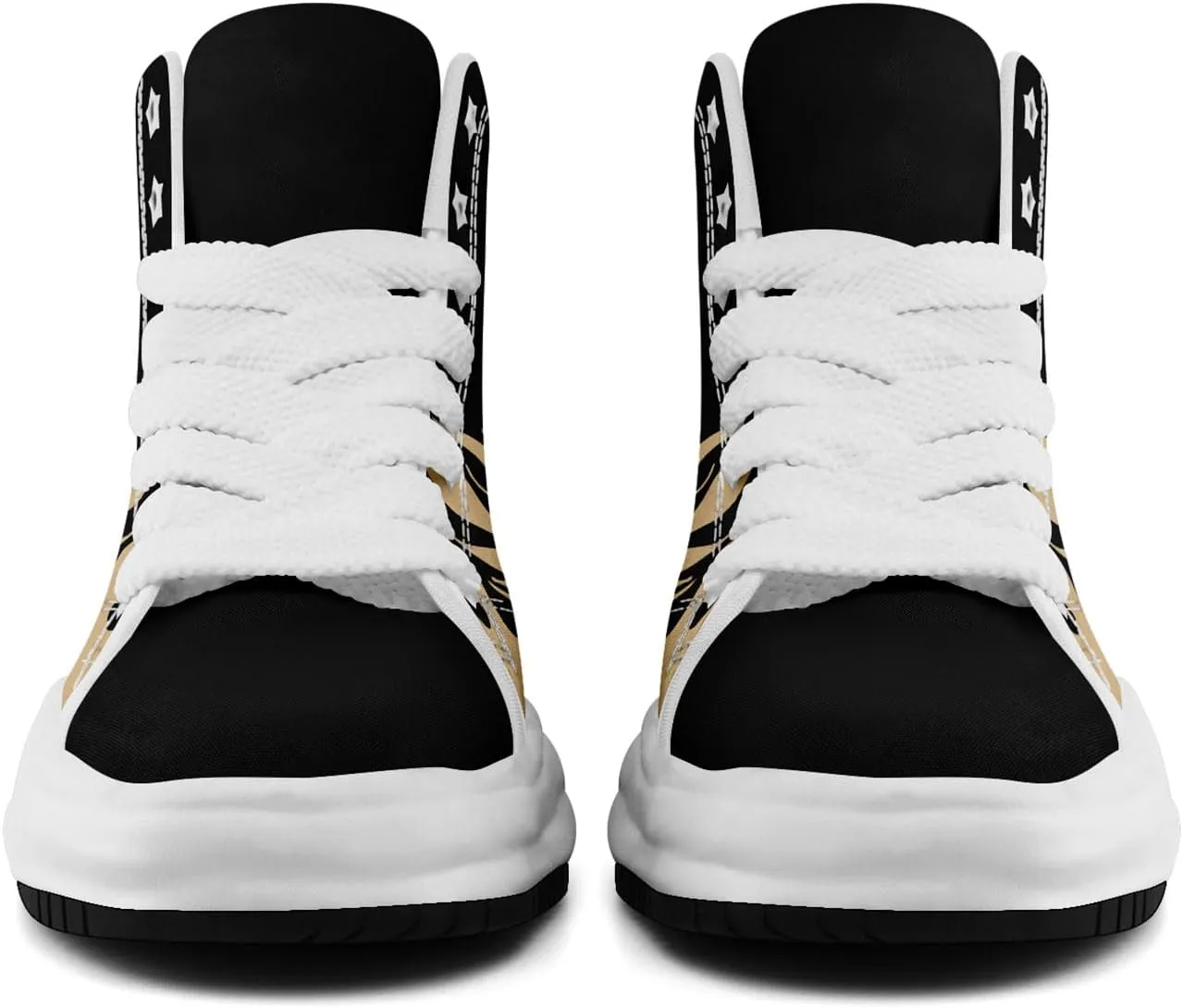 Custom Flame High-Top Platform Sneakers, Fashion Chunky Elevated Canvas Trainers for Streetwear Race Casual Footwear