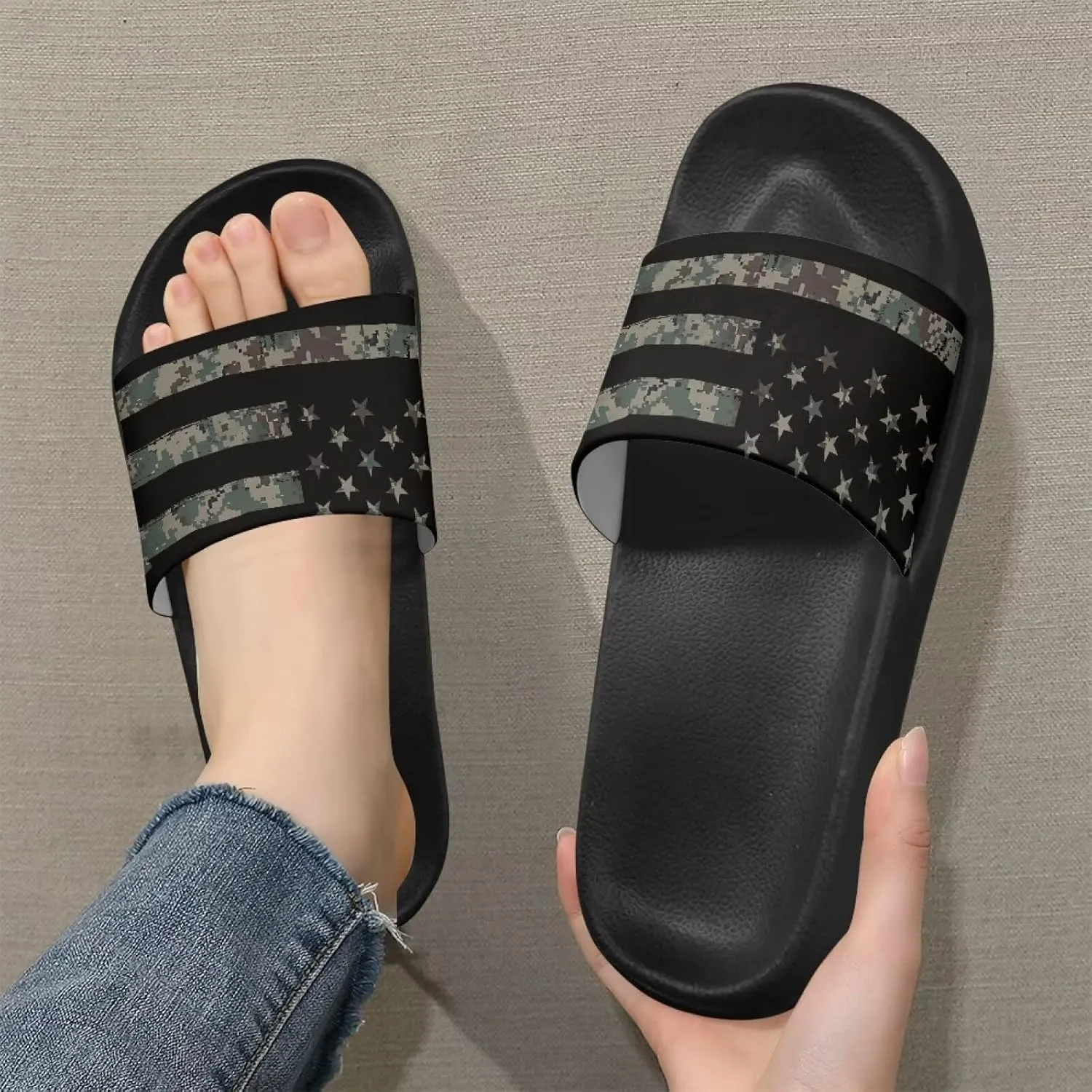 Custom Pillow Slippers for Women Men Non Slip Quick Drying Shower Slides Bathroom Sandals Cushion Thick Sole