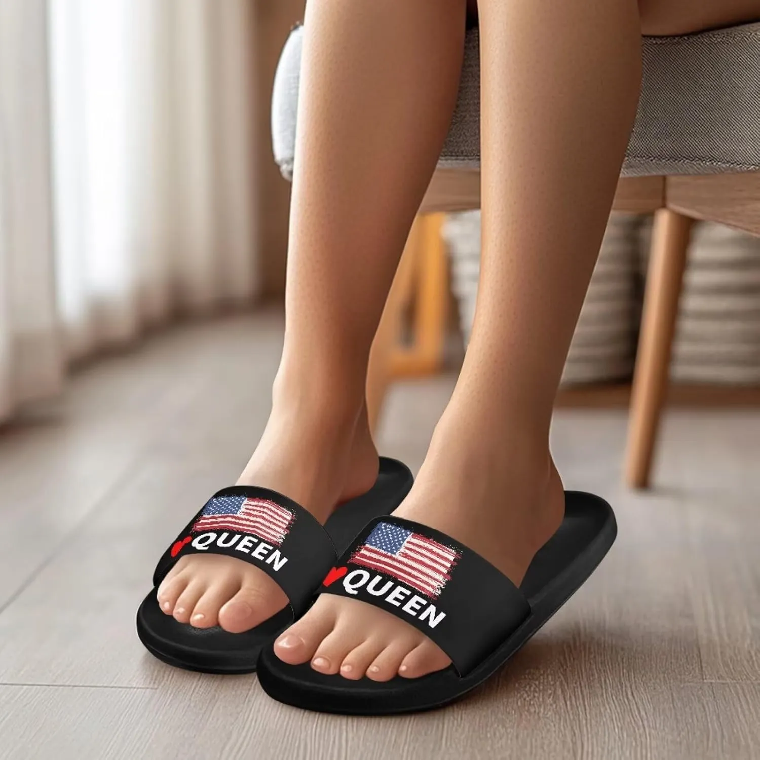 Custom Pillow Slippers for Women Men Non Slip Quick Drying Shower Slides Bathroom Sandals Cushion Thick Sole